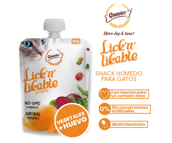 Snack húmedo para gatos - Vegetales & Huevo 100g