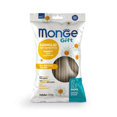 Monge Gift Dental Sticks All Breeds Senior Dog (Conejo+Manzanilla) 210g
