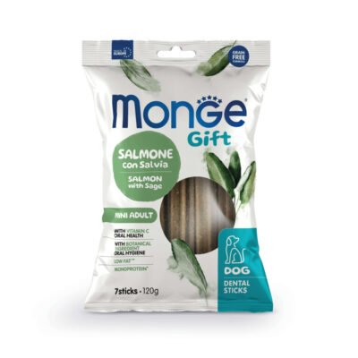 Monge Gift Dental Sticks Mini Adult Dog (Salmon+Salvia) 120g