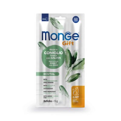 Monge Gift Soft Sticks Dental Cat (Conejo+Salvia)