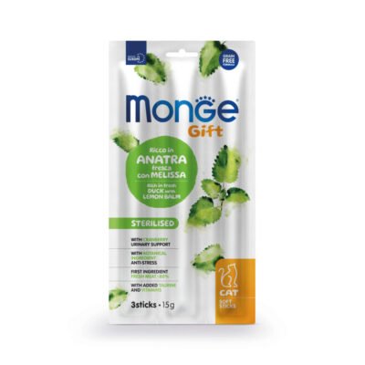 Monge Gift Soft Sticks Sterilised Cat (Pato+Toronjil)