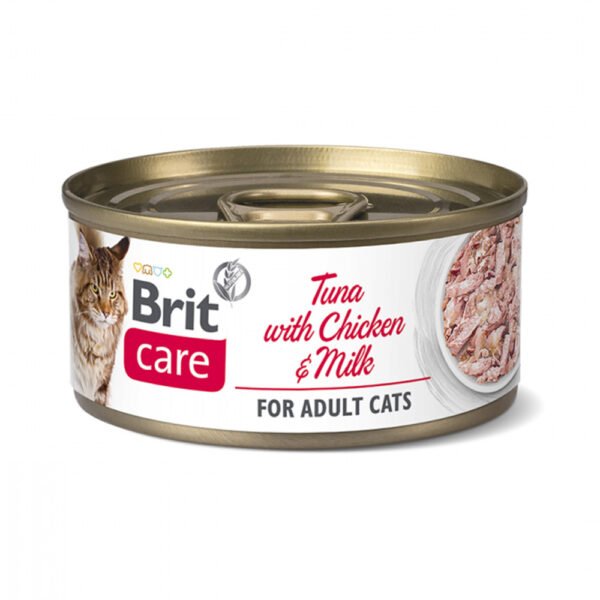 brit-care-cat-tuna-with-chicken-and-milk-can-70g Adulto – Atún, Pollo & Leche 70g