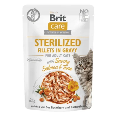 Adulto Esterilizado – Filetes de Salmón & Atún en salsa 85g