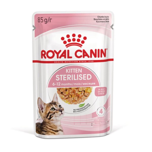 Comida húmeda en gelatina, Gatito Esterilizado – Carne 85g