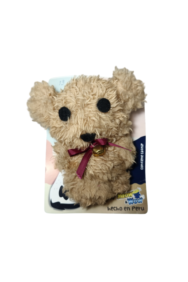 Oso de Peluche Fluffy con Cascabel y Catnip - 14.5cm