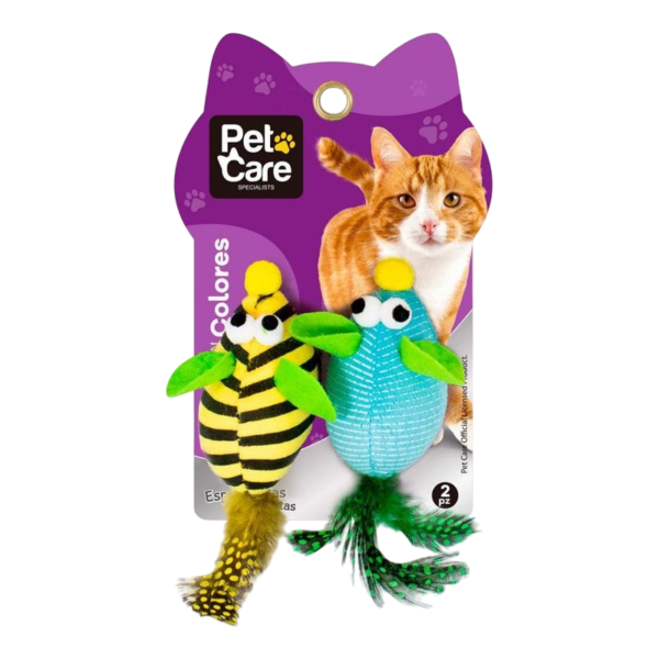 Par de Peluches - Ratón con Pluma - 9cm