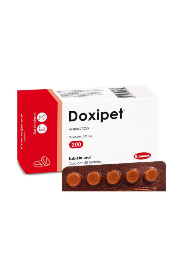 doxipet-200mg-1-blister5tab Doxipet 200, Antibiótico - 1 blíster(5tab)