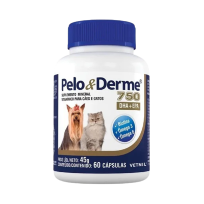 vetnil-pelo-derme-750 Suplemento Mineral y Vitamínico - 60cáps