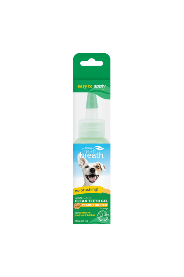 tropiclean-fresh-breath-oral-care-clean-teeth-gel-peanut-butter-for-dogs Gel Removedor de Placa Dental, Mantequilla de Maní - 59ml